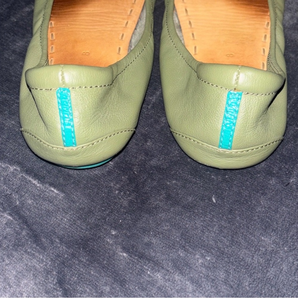 Tieks Olive Leather Flats